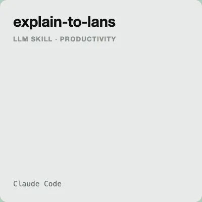 The explain-to-lans project card